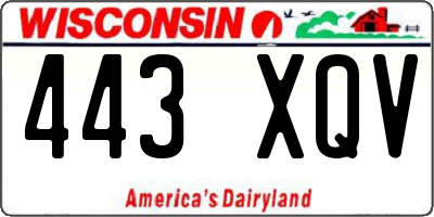 WI license plate 443XQV