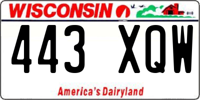 WI license plate 443XQW