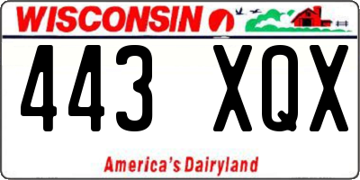 WI license plate 443XQX
