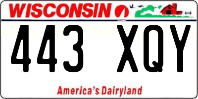 WI license plate 443XQY