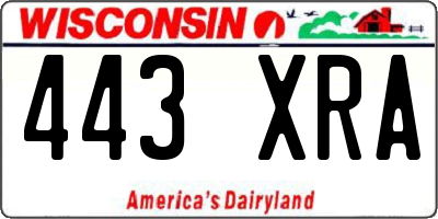 WI license plate 443XRA