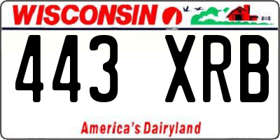 WI license plate 443XRB