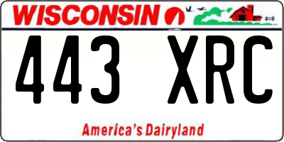 WI license plate 443XRC