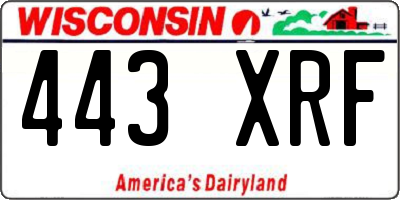WI license plate 443XRF
