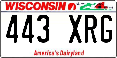 WI license plate 443XRG