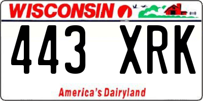 WI license plate 443XRK