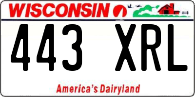 WI license plate 443XRL