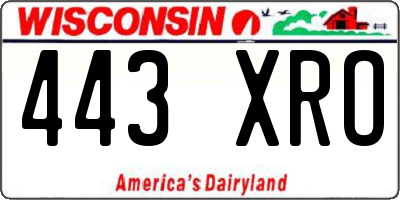 WI license plate 443XRO