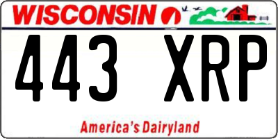 WI license plate 443XRP