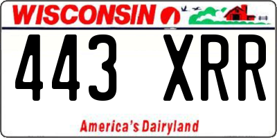 WI license plate 443XRR