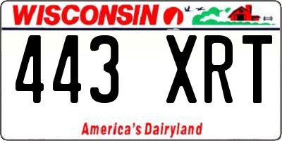 WI license plate 443XRT