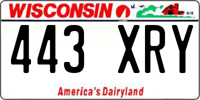 WI license plate 443XRY
