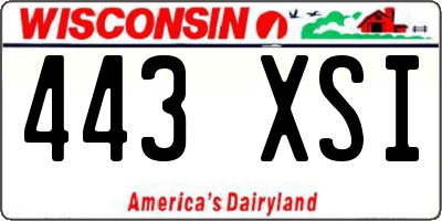 WI license plate 443XSI