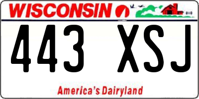 WI license plate 443XSJ