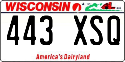 WI license plate 443XSQ