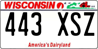 WI license plate 443XSZ