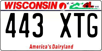 WI license plate 443XTG