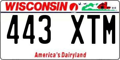 WI license plate 443XTM