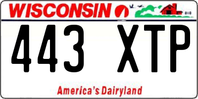 WI license plate 443XTP