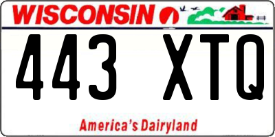 WI license plate 443XTQ