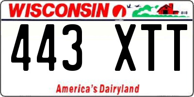WI license plate 443XTT