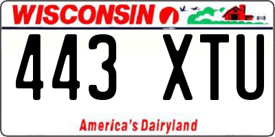 WI license plate 443XTU
