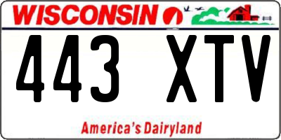 WI license plate 443XTV