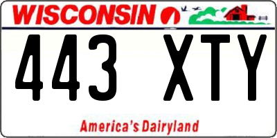 WI license plate 443XTY