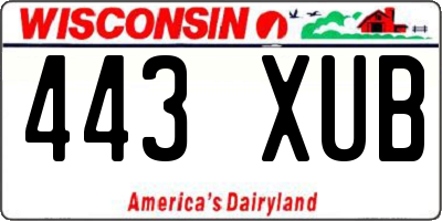 WI license plate 443XUB