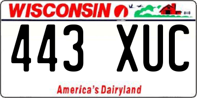 WI license plate 443XUC