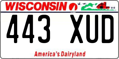 WI license plate 443XUD