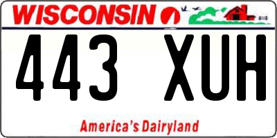 WI license plate 443XUH