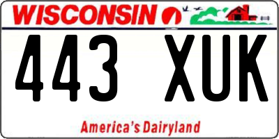 WI license plate 443XUK