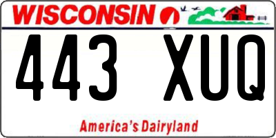 WI license plate 443XUQ