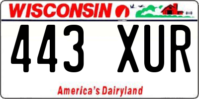WI license plate 443XUR