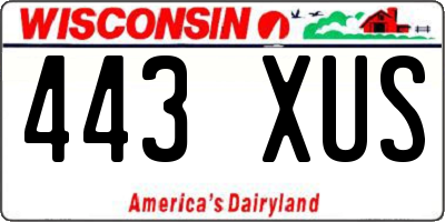 WI license plate 443XUS