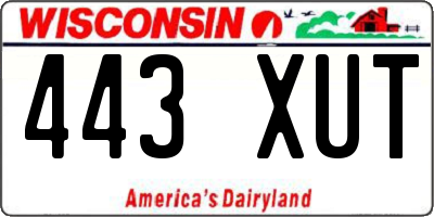 WI license plate 443XUT