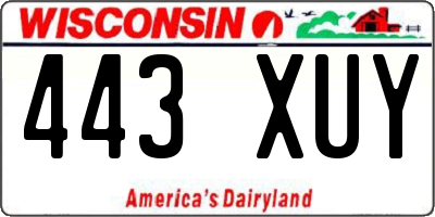 WI license plate 443XUY