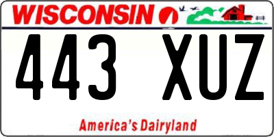 WI license plate 443XUZ