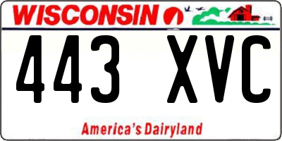 WI license plate 443XVC