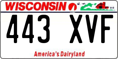 WI license plate 443XVF