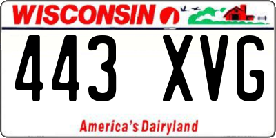 WI license plate 443XVG