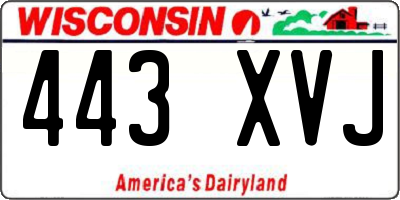 WI license plate 443XVJ