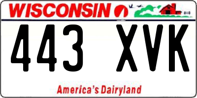 WI license plate 443XVK
