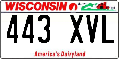 WI license plate 443XVL