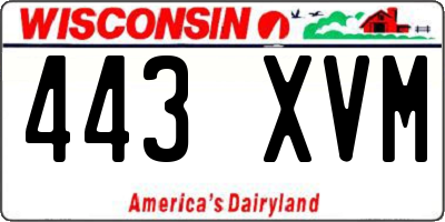 WI license plate 443XVM