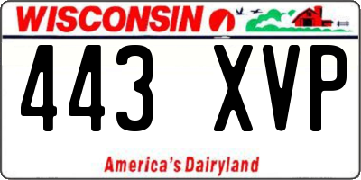 WI license plate 443XVP