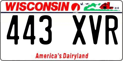 WI license plate 443XVR