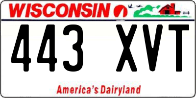 WI license plate 443XVT