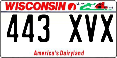 WI license plate 443XVX